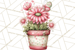 Cozy Cottage Garden Clipart, Pastel Flowers, Garden Tools Product Image 2
