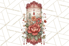 Moody Romantic Grunge PNG, Deep Red Lace Clipart, Gothic Product Image 2
