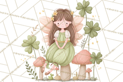 St Patrick’s Day Fairies Clipart, Miniature Irish Fairy Png Product Image 3