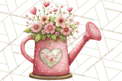 Cozy Cottage Garden Clipart, Pastel Flowers, Garden Tools Product Image 3