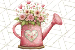 Cozy Cottage Garden Clipart, Pastel Flowers, Garden Tools Product Image 3