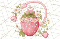 Strawberry Garden Clipart, Cute Strawberry Gardening Png Product Image 3