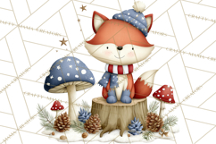 Patriotic Woodland Clipart, Whimsical Red White Blue Forest Product Image 4