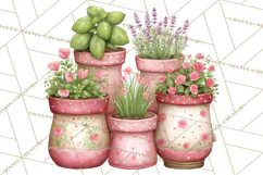Cozy Cottage Garden Clipart, Pastel Flowers, Garden Tools Product Image 4