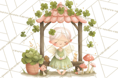 St Patrick’s Day Fairies Clipart, Miniature Irish Fairy Png Product Image 4