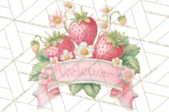 Strawberry Garden Clipart, Cute Strawberry Gardening Png Product Image 4