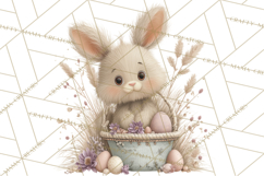 Easter Bunny Clipart PNG, Baby Bunnies in Pastel Garden Product Image 3