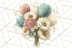 Blooming Letters Clipart, Floral Alphabet Clip Art PNG Product Image 3