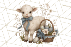French Vintage Easter Bunny Clipart PNG, Soft Pastel Easter Product Image 3