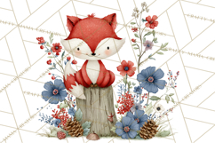 Patriotic Woodland Clipart, Whimsical Red White Blue Forest Product Image 5