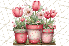 Cozy Cottage Garden Clipart, Pastel Flowers, Garden Tools Product Image 5