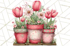 Cozy Cottage Garden Clipart, Pastel Flowers, Garden Tools Product Image 5