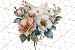 Romantic Letter Clipart, Love Notes Clip Art PNG, Floral Product Image 5