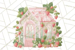 Strawberry Garden Clipart, Cute Strawberry Gardening Png Product Image 5
