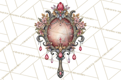 Moody Romantic Grunge PNG, Deep Red Lace Clipart, Gothic Product Image 4