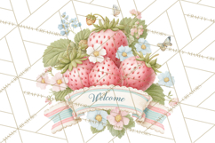 Strawberry Garden Clipart, Cute Strawberry Gardening Png Product Image 2