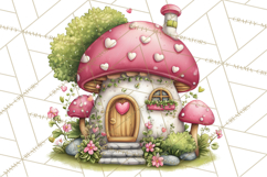 Valentine Mini World, Heart Mushroom Forest, Fairy Love Png Product Image 2