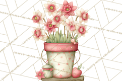 Cozy Cottage Garden Clipart, Pastel Flowers, Garden Tools Product Image 2