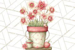 Cozy Cottage Garden Clipart, Pastel Flowers, Garden Tools Product Image 2