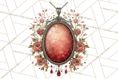Moody Romantic Grunge PNG, Deep Red Lace Clipart, Gothic Product Image 2