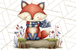Patriotic Woodland Clipart, Whimsical Red White Blue Forest Product Image 2