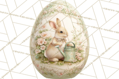Elegant Easter Bunny Clipart PNG, Spring Easter Egg Clip Art Product Image 3