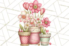 Cozy Cottage Garden Clipart, Pastel Flowers, Garden Tools Product Image 4