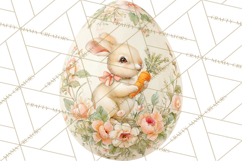 Elegant Easter Bunny Clipart PNG, Spring Easter Egg Clip Art Product Image 4