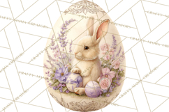 Elegant Easter Bunny Clipart PNG, Spring Easter Egg Clip Art Product Image 5