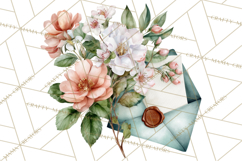 Romantic Letter Clipart, Love Notes Clip Art PNG, Floral Product Image 5