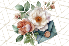 Romantic Letter Clipart, Love Notes Clip Art PNG, Floral Product Image 2