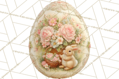 Elegant Easter Bunny Clipart PNG, Spring Easter Egg Clip Art Product Image 2