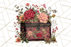 Moody Romantic Grunge PNG, Deep Red Lace Clipart, Gothic Product Image 3