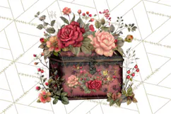 Moody Romantic Grunge PNG, Deep Red Lace Clipart, Gothic Product Image 3