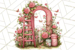Cozy Cottage Garden Clipart, Pastel Flowers, Garden Tools Product Image 3