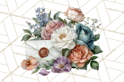 Romantic Letter Clipart, Love Notes Clip Art PNG, Floral Product Image 3