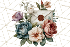 Romantic Letter Clipart, Love Notes Clip Art PNG, Floral Product Image 4