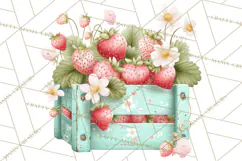 Strawberry Garden Clipart, Cute Strawberry Gardening Png Product Image 4