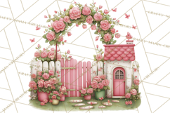 Cozy Cottage Garden Clipart, Pastel Flowers, Garden Tools Product Image 4