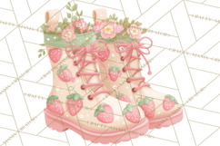 Strawberry Garden Clipart, Cute Strawberry Gardening Png Product Image 5
