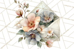 Romantic Letter Clipart, Love Notes Clip Art PNG, Floral Product Image 5