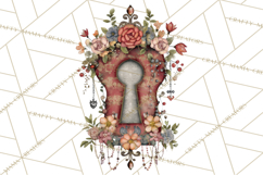 Moody Romantic Grunge PNG, Deep Red Lace Clipart, Gothic Product Image 5