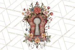 Moody Romantic Grunge PNG, Deep Red Lace Clipart, Gothic Product Image 5