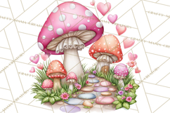 Valentine Mini World, Heart Mushroom Forest, Fairy Love Png Product Image 2