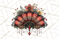 Moody Romantic Grunge PNG, Deep Red Lace Clipart, Gothic Product Image 2