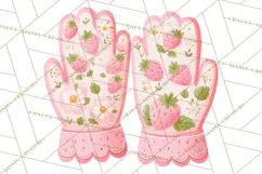 Strawberry Garden Clipart, Cute Strawberry Gardening Png Product Image 2