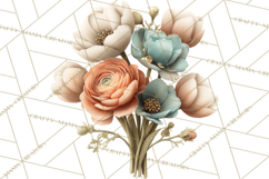 Blooming Letters Clipart, Floral Alphabet Clip Art PNG Product Image 4