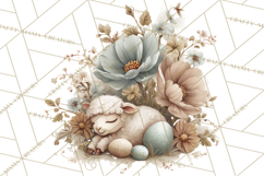 French Vintage Easter Bunny Clipart PNG, Soft Pastel Easter Product Image 4