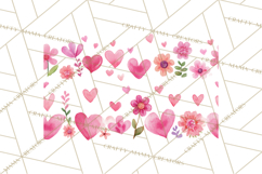 Watercolor Corner &amp; Border Clipart, Floral Frames, Heart Png Product Image 4