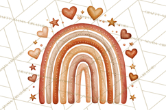 Valentine Boho Rainbow Clipart, Romantic Heart Rainbows PNG Product Image 4